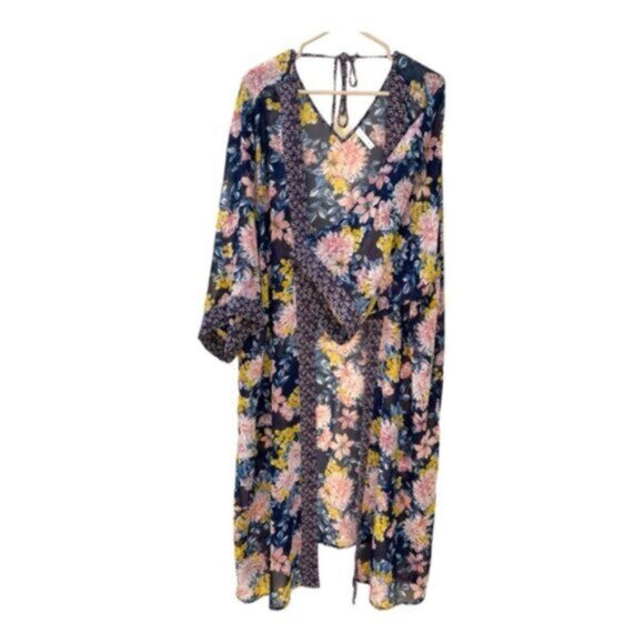 Xhilaration Floral Midi Length Kimono Size XXL - Picture 4 of 9